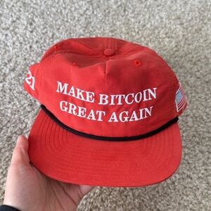 Red Bitcoin Slogan Cap